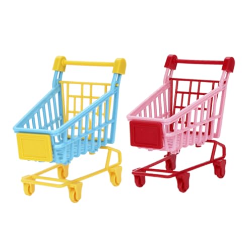Beaupretty 2 Stück PVC Simulations Einkaufswagen Mini Einkaufswagen für Mädchen Puppen Aufbewahrungsregal Lernspielzeug Kreative Rollenspiele Zufällige Farbe Zufällige Farbe von Beaupretty