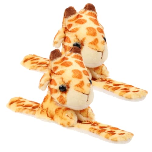 Beaupretty 2 Stück Plüsch Giraffen Schnapparmband Kinderarmband Kuscheltier Armband Geschenkidee für Jungen Mädchen Dschungel Geburtstag Party Dekoration Langlebig Praktisch von Beaupretty