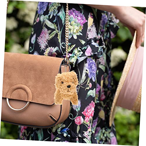 Beaupretty 2 Stück Plüsch Hund Anhänger Weiches Stofftier Hundespielzeug für Realistische Kuscheltier Deko Niedlicher Plüschwelpe in Apricot und Braun als und Taschenanhänger von Beaupretty