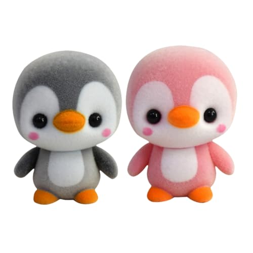 Beaupretty 2 Stück Plüsch Pinguin und Rosa Kuscheltier aus Weichem Plüsch mit Kunststofffüllung Stofftiere für Auto Schreibtischdekoration Pädagogisches Winterspielzeug von Beaupretty
