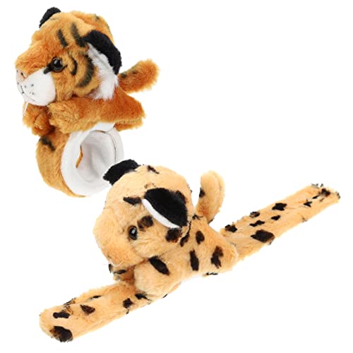 Beaupretty 2 Stück Plüsch Tier Slap Armbänder Kuscheltier Armbänder für Partygeschenke für Dschungel Themengeburtstag und Mehr Zufällige Designs von Beaupretty