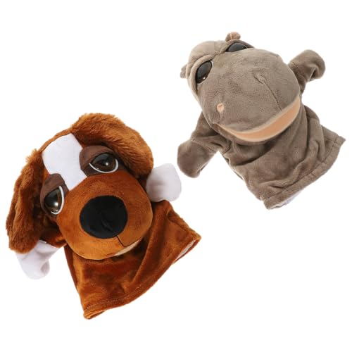 Beaupretty 2 Stück Plüsch Tier handpuppe Beweglichem Mund Weiches Handspielzeug für Interaktives Erzählen Kindgerechtes Stofftier für Eltern Junge Mädchen Spiele und Puppentheater von Beaupretty