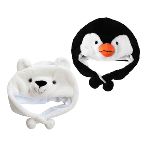 Beaupretty 2 Stück Plüsch Tiermütze mit Pinguin Weißbär Motiven Elastische Pflegeleichte Cartoon Tiermütze für Halloween Weihnachten Alltag Spielerische Kopfbedeckung Beaupretty 2 Stück Plüsch Tiermütze mit Pinguin Weißbär Motiven Elastische Pflegeleichte Cartoon Tiermütze für Halloween Weihnachten Alltag Spielerische Kopfbedeckung von Beaupretty