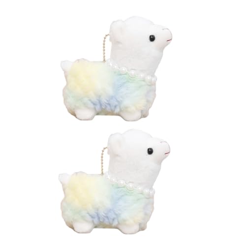 Beaupretty 2 Stück Plüschtier Schlüsselanhänger Anhänger Kuscheliges Stofftier mit Weichem Plüsch Niedliches Cartoon Design Leichtes Handliches Accessoire für Rucksack für Party von Beaupretty