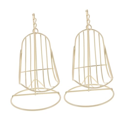 Beaupretty 2 Stück Puppenhaus Mini Hängekorb Hängematte Dekor Puppenhaus Schaukelstuhl Modell Mini Möbel Ornament Metall Rustikales Schaukelmodell Hängeschaukelstuhl Foto von Beaupretty