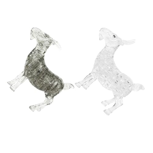Beaupretty 2 Stück Puzzle Ziegenfigur Dekorative Kristalloptik Ziegendekoration für Schreibtisch Modernes Tierkopf Ornament für Wohn und Arbeitszimmer Stilvolle Geschenkidee von Beaupretty
