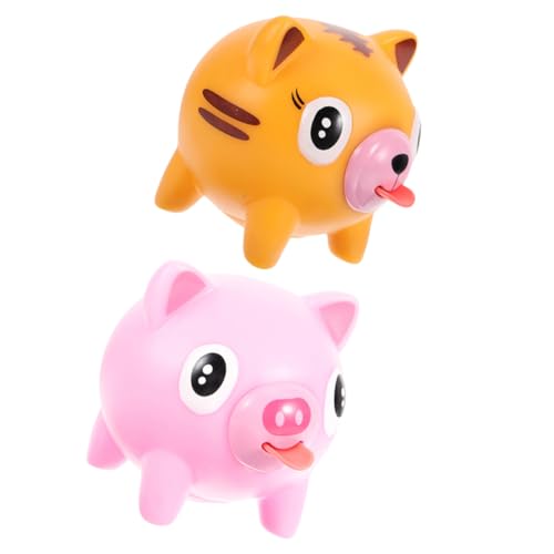 Beaupretty 2 Stück Quetschspielzeug mit Herausgestrecktem Lustige Tierfiguren aus Weichem Material Buntes Stressabbau für Jungen und Mädchen Partyspielzeug und Schreibtischdeko von Beaupretty