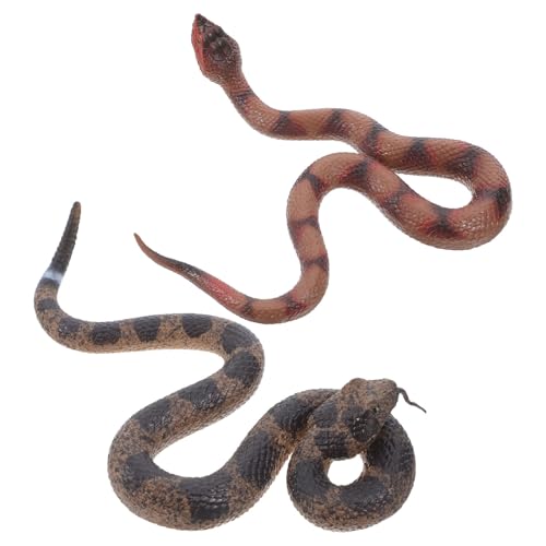 Beaupretty 2 Stück Realistische Schlangen Detailgetreue Rattlesnake für Gartenstreich und Halloween Dekoration Sicheres und Flexibles Material Lernspielzeug für Haustiere von Beaupretty