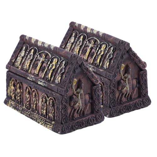 Beaupretty 2 Stück Resin Miniatur Sarg Deko Halloween Party Ornament Verarbeitung Mikro Landschaft Deko Für Tisch Schrank Halloween Zubehör von Beaupretty