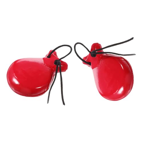 Beaupretty 2 Stück Rote Holz kastagnetten Percussion Instrumente für Anfänger Klarer Klang Robuste Verarbeitung Stilvolles Design Musikspielzeug zur Frühkindlichen von Beaupretty
