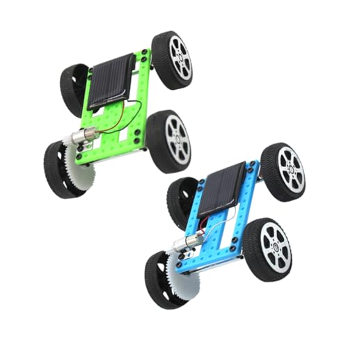 Beaupretty 2 Stück Solar Auto Modellbau Kit für DIY Wissenschaftsspielzeug Solar Betriebenes Fahrzeug zum Basteln Fördert Kreativität und Blau Grün von Beaupretty