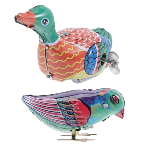 Beaupretty 2 Stück Teiliges Aufziehspielzeug aus Blech Magpie und Ente Lustige Uhrwerkspielzeuge Kreatives Kinderspielzeug aus Robustem Fördert Hand Augen Koordination und Bewegungsspiel von Beaupretty