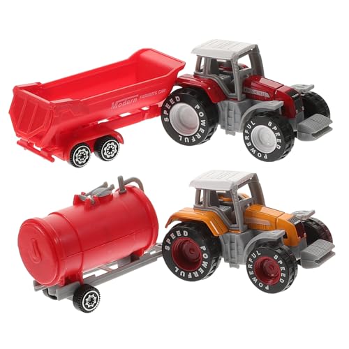 Beaupretty 2 Stück Teiliges Bauernhof Spielzeugset für Realistische Kunststoff Modelle mit Rückstoßantrieb Farbiges LKW für Jungen Sicher und Langlebig Kinderspielzeug von Beaupretty