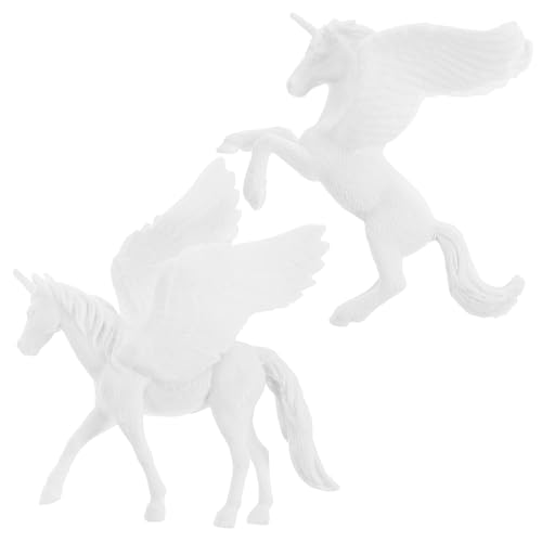 Beaupretty 2 Stück Teiliges DIY Einhorn Malset für Bemalbare Einhornfiguren aus Hochwertigem Bastelmaterial Kreative für Mädchen Fördert Feinmotorik und Hand Auge Koordination von Beaupretty