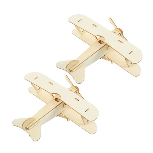 Beaupretty 2 Stück Teiliges DIY Holzflugzeug Modellset zum Bemalen Realistisches Bastelspielzeug für Kreatives Pädagogisches Handwerksprojekt Fördert Künstlerische Entfaltung und von Beaupretty