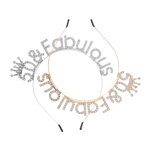 Beaupretty 2 Stück Teiliges Damen Stirnband mit Funkelnder Strasskrone und Markantem Design Bequemer Sitz Stilvolles Geburtstags-accessoire für Jubiläumsparty Festliche Dekoration von Beaupretty