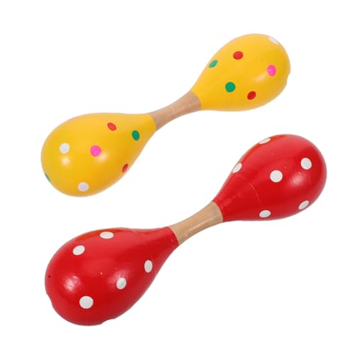 Beaupretty 2 Stück Teiliges Doppelkopf Holz Maracas für Ergonomisch Geformt für Kleine Hände Leichtes Hand Percussion Instrument Fördert Rhythmusgefühl und Musikalische Kreativität Sicher für von Beaupretty