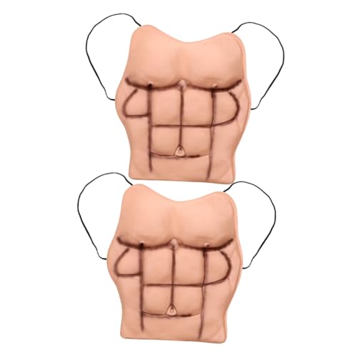 Beaupretty 2 Stück Teiliges Fake Muskeln Brustbauch für Männer Realistisches Cosplay Kostüm mit Natürlichen Muskelkonturen Schnell Wiederverwendbar für Halloween und Themenpartys von Beaupretty