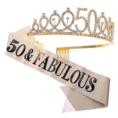 Beaupretty 2 Stück Teiliges Geburtstagskrone Set mit Eleganter Schärpe für Geburtstag Hochwertige Sash für Königliche Feierlichkeiten und Unvergessliche Partys von Beaupretty
