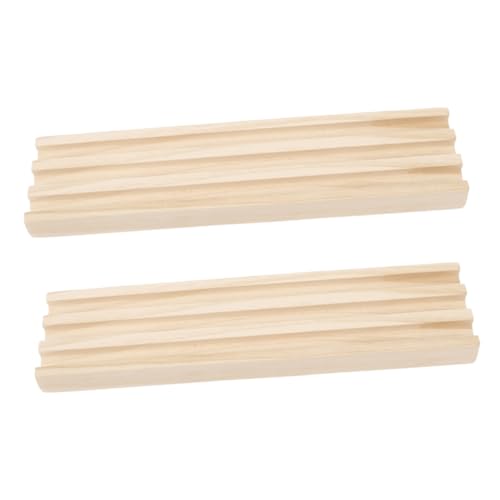 Beaupretty 2 Stück Teiliges Holz Domino Tablett Rutschfester Reihen Halter für Dominosteine Stabiler Spielstein Organizer aus Robustem Holz für Mexikanische Zug und Mahjong Spiele von Beaupretty
