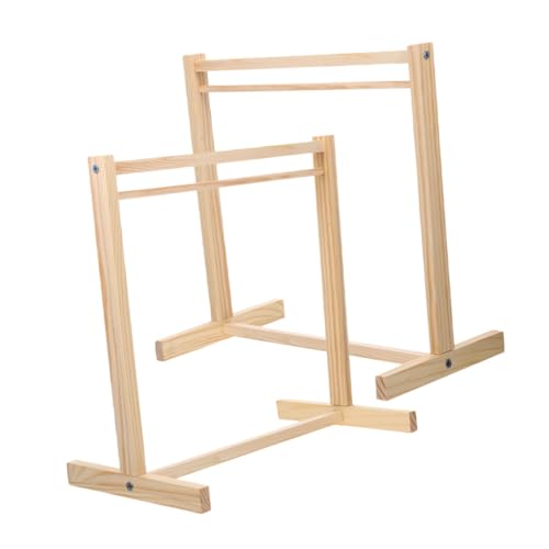 Beaupretty 2 Stück Teiliges Holz Kleiderbügel für Puppen Stabiles Kleines Garderobenregal Langlebiger Holzständer mit Abgerundeten Ecken Platzsparend für Dollhouse Kleidung und Zubehör von Beaupretty