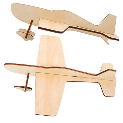 Beaupretty 2 Stück Teiliges Holzflugzeug DIY Bausatz Kinderpuzzle Lernspielzeug zum Zusammenbauen für Jungen und Mädchen Modellflugzeug Kit ohne Kleber Fördert Kreativität und Hand Auge von Beaupretty