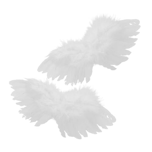 Beaupretty 2 Stück Teiliges Kleine Weiße Engelsflügel für Puppen Dekorative Miniatur Engel Flügel mit Zarten Bändern zum Basteln und Puppenkleidung Zubehör von Beaupretty