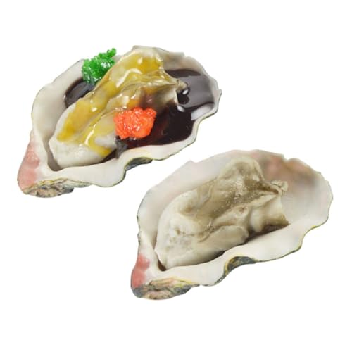 Beaupretty 2 Stück Teiliges Künstliches Meeresfrüchte Dekor Realistische Austern Modelle aus Langlebigem Küchen und Restaurantdekoration als Fotorequisite und Partyaccessoire von Beaupretty