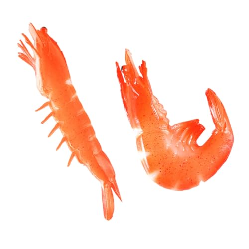 Beaupretty 2 Stück Teiliges Lebensechtes Garnelenmodell aus Hochwertigem PVC Realistische Nachbildung Bruchfest und Geruchlos als Fotorequisite und Lernspielzeug für Biologischen Bildung von Beaupretty