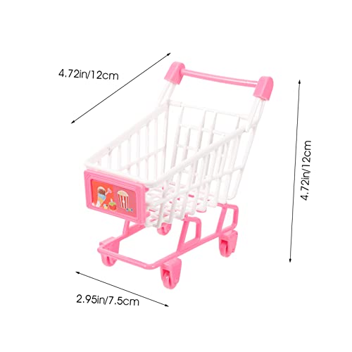 Beaupretty 2 Stück Teiliges Mini Einkaufswagen Spielset für Rosa Kindgerechtes Rollenspielzubehör Fördert Hand Auge Koordination Realistisches Kaufladen für Kleinkinder Jahre von Beaupretty