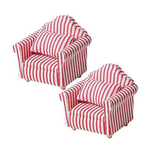 Beaupretty 2 Stück Teiliges Mini Sofa Set für Puppenhaus Rote und Weiße Streifen Miniaturmöbel für DIY und Rollenspiele Puppenzubehör für Mädchen und Jungen Beaupretty 2 Stück Teiliges Mini Sofa Set für Puppenhaus Rote und Weiße Streifen Miniaturmöbel für DIY und Rollenspiele Puppenzubehör für Mädchen und Jungen von Beaupretty