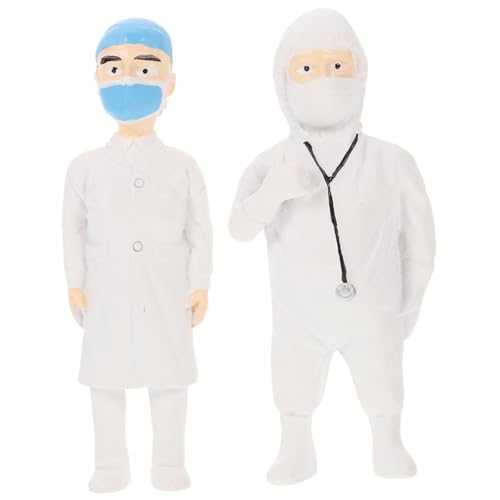 Beaupretty 2 Stück Teiliges Miniatur Arztfiguren Handbemalt Kleine Menschenmodelle für Sandtisch Mikro Landschaft DIY Kreative Detailfiguren von Beaupretty