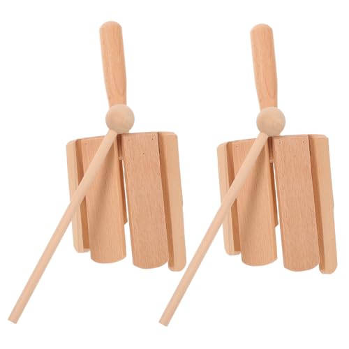 Beaupretty 2 Stück Teiliges Orff Percussion Holzspielzeug mit Klängen und Schlägel Montessori Musikinstrument für Junge Mädchen und Kleinkinder Rhythmusförderndes Lernspielzeug aus Naturholz von Beaupretty