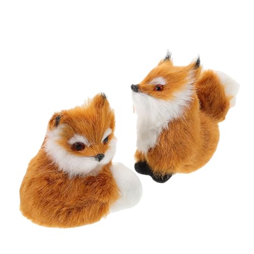 Beaupretty 2 Stück Teiliges Plüsch Fuchs Weiche Künstliche Wolle Realistische Kleine Fuchsfigur Kuscheliges Stofftier für Vielseitige Dekoration für Partys und Feiertage von Beaupretty