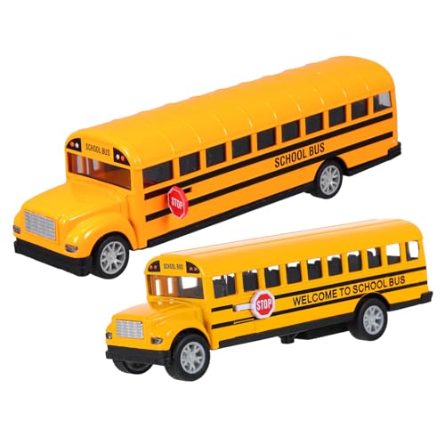 Beaupretty 2 Stück Teiliges Pull Back Schulbus aus Robustem Metall Realistische Modelle in Zwei Leicht und Sicher für Ab Jahren als für Drinnen und Draußen von Beaupretty