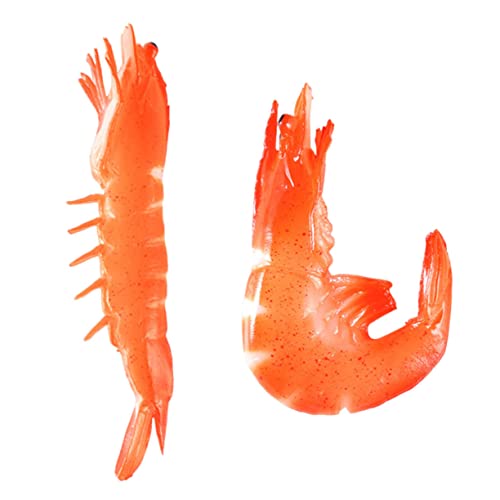 Beaupretty 2 Stück Teiliges Shrimp Modell aus PVC Realistische Nachbildung als Lernspielzeug Glatte Oberfläche Schadstofffrei als Foto Requisite und Kognitives Meereslebewesen Modell von Beaupretty