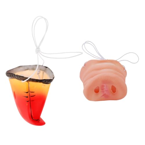 Beaupretty 2 Stück Teiliges Tiernasen Requisiten für Cosplay Realistische Papageien und Schweinenase für Halloween und Partys Spaßige Kostümzubehör für Kreative Dress Ups von Beaupretty