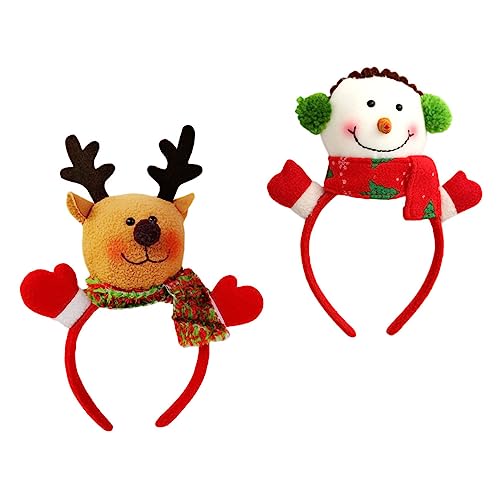Beaupretty 2 Stück Teiliges Weihnachts Haarband mit Schneemann und Rentier Dekorative Haaraccessoires für Leichtes Langlebiges Stirnband für Festtagsfeiern und Karneval von Beaupretty