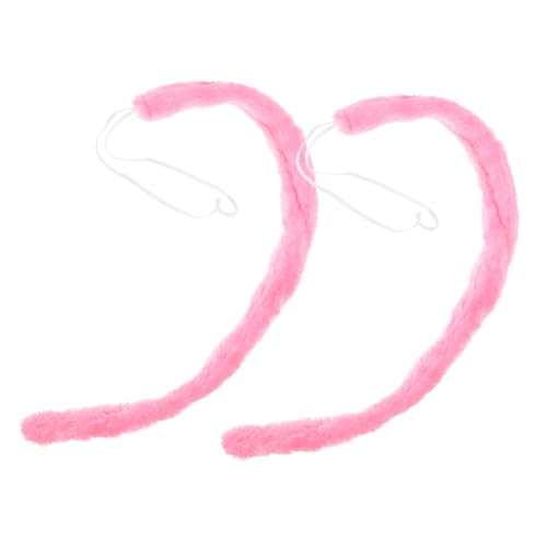 Beaupretty 2 Stück Tierschwanz Cosplay Tier Cosplay Schwanz Tierkostüm Halloween-Kostüme Rosa Tuch von Beaupretty