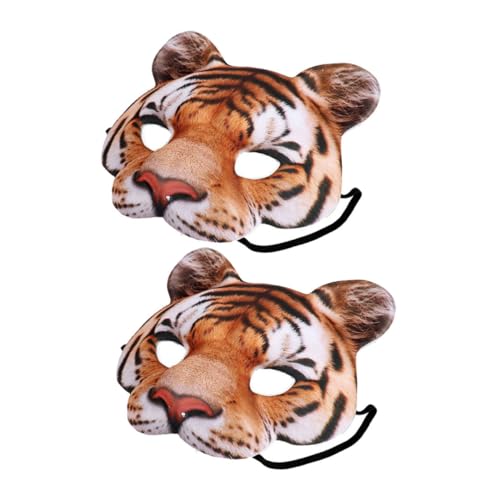Beaupretty 2 Stück Tiger Maske für Kostümpartys Lifelike Eva Tiger Masken für Halloween Karneval Cosplay für Thematische Feiern und Bühnenaufführungen von Beaupretty