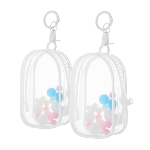 Beaupretty 2 Stück Transparente Mini Puppen Aufbewahrungstasche PVC mit Schlüsselanhänger Display Staubgeschützt Vielseitig für Schmuck und Kleine Figuren Tragbar und Robust von Beaupretty