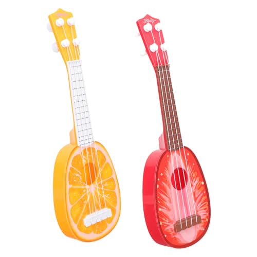 Beaupretty 2 Stück Ukulele Mini Ukulele Kunststoff Früchte Design Erdbeere Orange Musikinstrument für Anfänger Lernspielzeug Geschenk von Beaupretty