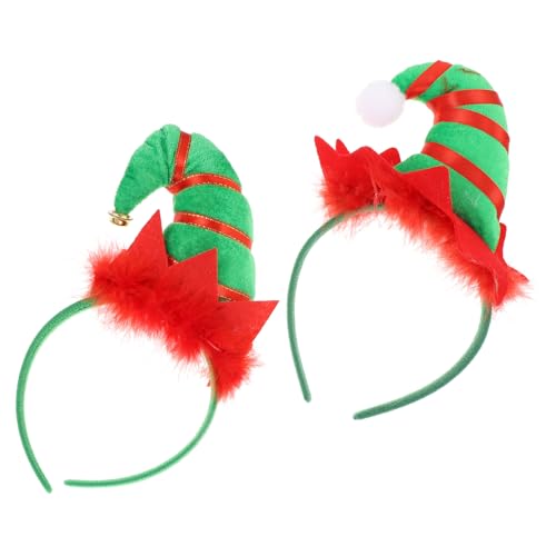 Beaupretty 2 Stück Weihnachtsmütze Haarreif mit Glocken und Federn Kreatives Festival Party Kopfschmuck Langlebige Dekorative Xmas Hut Haarbänder für Erwachsene von Beaupretty