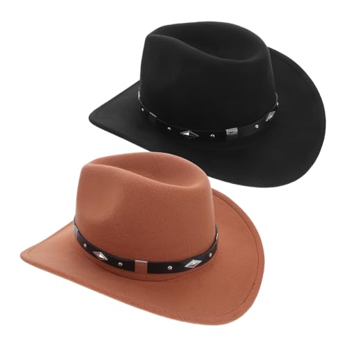 Beaupretty 2 Stück Western Cowboyhüte für Damen und Herren Breiter Krempe Atmungsaktiv für Rustikale Partys und Country Outfits Vielseitiges Accessoire für Outdoor Aktivitäten und Beaupretty 2 Stück Western Cowboyhüte für Damen und Herren Breiter Krempe Atmungsaktiv für Rustikale Partys und Country Outfits Vielseitiges Accessoire für Outdoor Aktivitäten und von Beaupretty