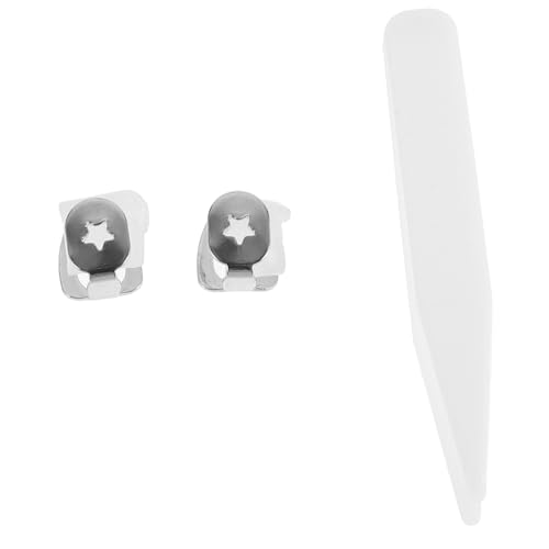 Beaupretty 2 Stück Zahnhütchen Silber Plattierte Zahnkappen für Männer und Frauen Hip Hop Party Schmuck Einzigartiges Design für Kostüme und Veranstaltungen von Beaupretty