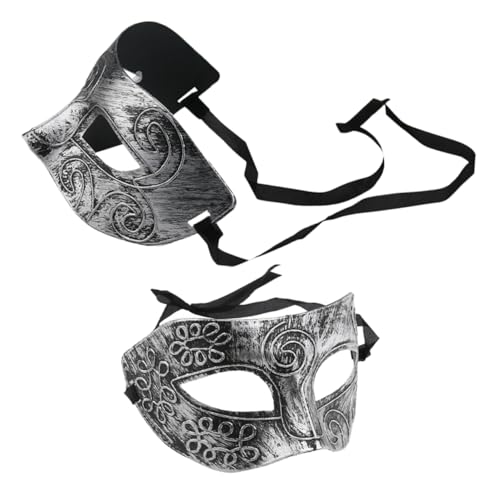 Beaupretty 2 Stücke Griechische und römische Masken Venezianische Partymaske Abschlussball Cosplay Maske Halloween-Maske karnevalsparty masken Maskerade Masken Plastik Silver von Beaupretty