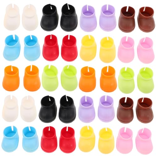 Beaupretty 20 Paare Mini Puppenschuhe Kurzstiefel Kunststoff Schuhe Puppen Kostüm Zubehör für Puppen Vielseitig Modisch Leicht und Einfach Anzuziehen von Beaupretty