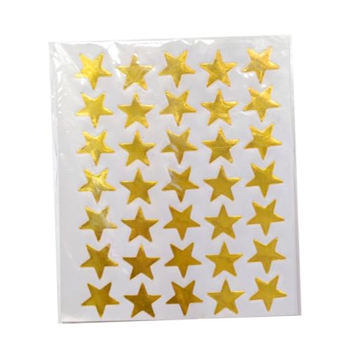 Beaupretty 20 Packungen Packung Selbstklebende Fünfzackige Sterne Aufkleber Bunte Glitzernde Belohnungssticker für Jugendliche Gold Silber Farbenfroh Rot von Beaupretty