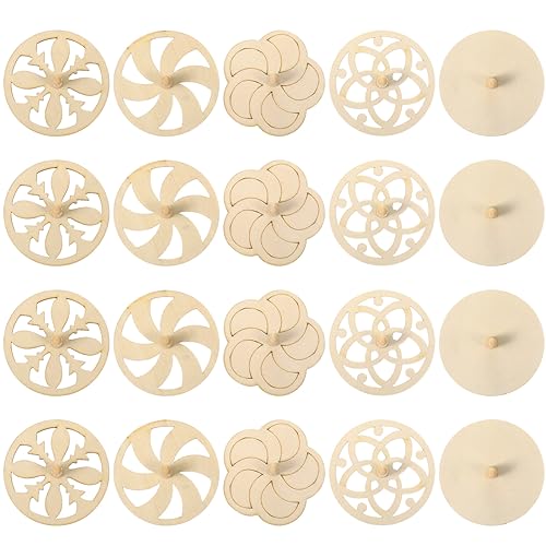 Beaupretty 20 Stück DIY Holz Gyroskope zum Bemalen Kreatives Malspielzeug für Fördert Motorische Fähigkeiten und Kreativität für Bastelpartys und Kunstprojekte Zufällige Zufällige Farbe von Beaupretty