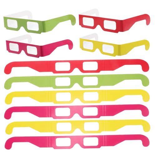Beaupretty 3D Beugungsbrille für Musikfestivals 20 Stück Leichte Pappbrillen mit Regenbogen Effekten für Verzerrungen und 3D-Erlebnisse Bequem und Tragbar von Beaupretty